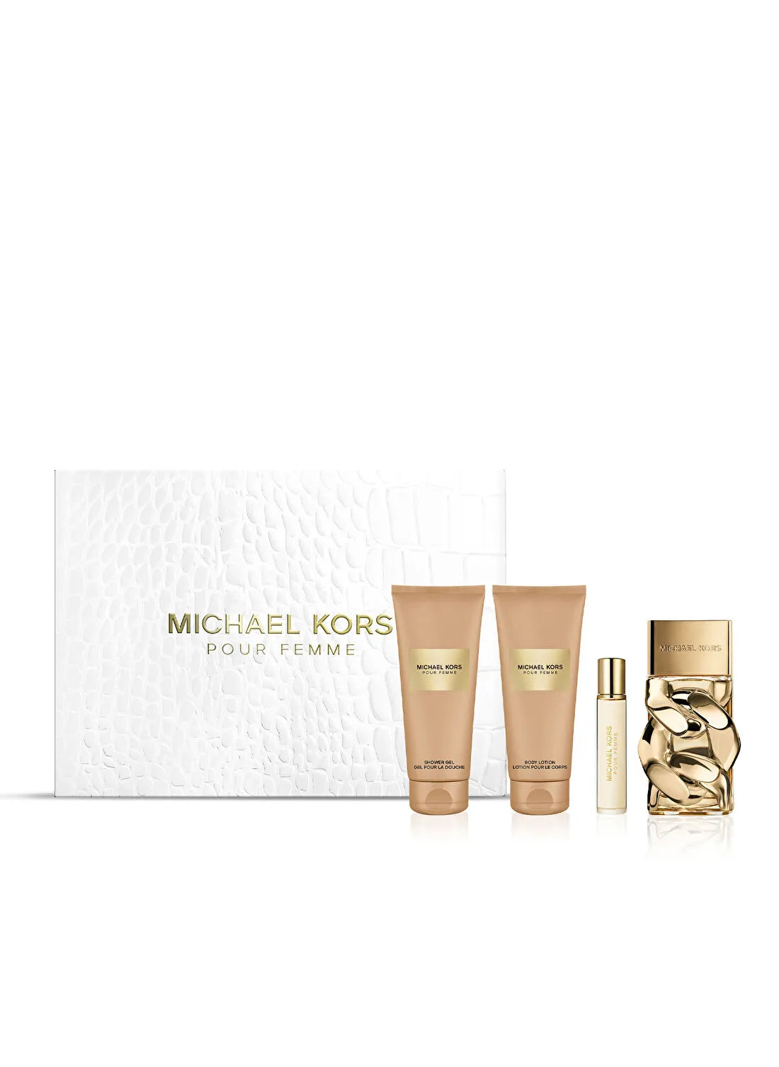 Michael Kors Pour Femme 100ml EDP Spray + 10ml EDP Spray + 100ml Shower Gel + 100ml Body Lotion Gift Se