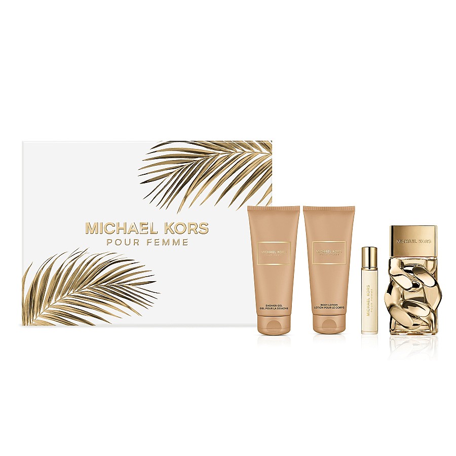 Michael Kors Pour Femme 100ml EDP Spray + 10ml EDP Spray + 100ml Shower Gel + 100ml Body Lotion Gift Se