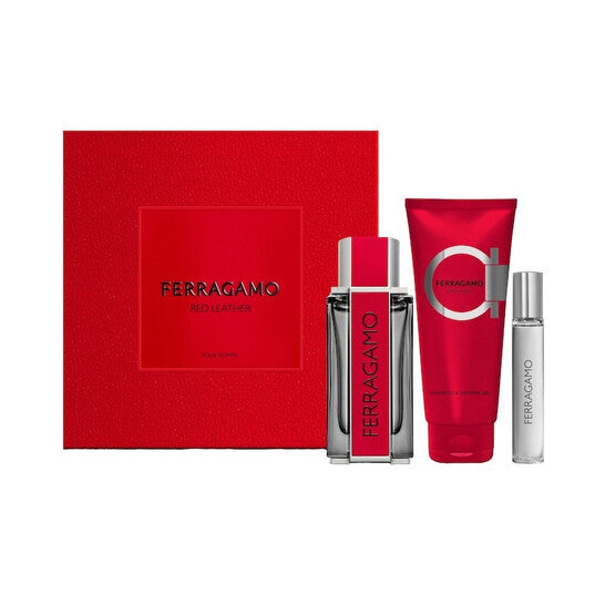 Salvatore Ferragamo Red Leather Gift Set