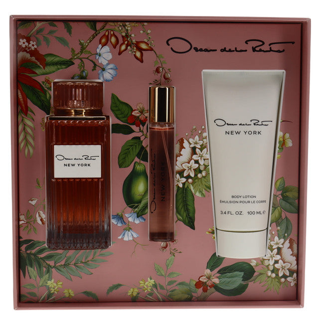 Oscar de la Renta New York 3pc Gift Set For Women 100ml EDP+10ml EDP+100ml Lotion
