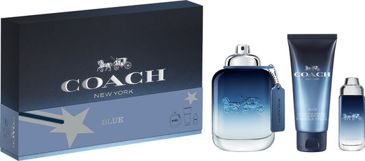 Coach Blue EDT 100Ml + EDT 15Ml + Shower Gel 100Ml Gift Set For Men