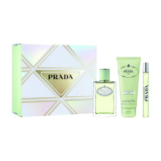 PRADA INFUSIONS D'IRIS 3 PC GIFT SET WOMEN - 3.4 OZ EDP + 3.4 OZ BODY LOTION + 0.34 OZ EDP