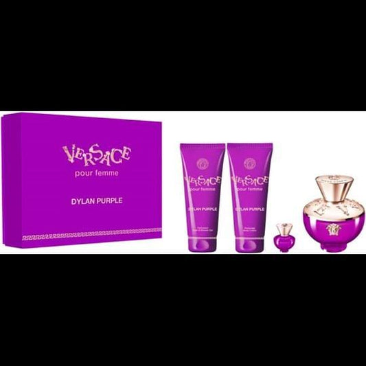 Versace Dylan Purple Set 3.4oz EDP+Lotion+Gel+Mini