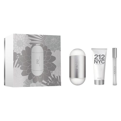 Carolina Herrera 212 NYC Set For Women Perfume EDT 100ML + Body Lotion 100ML + Miniature