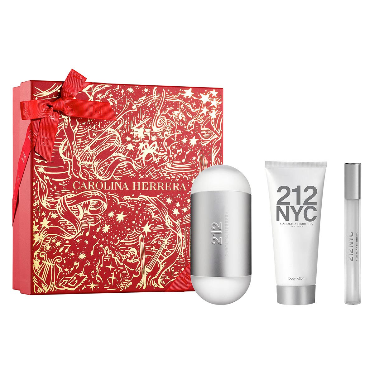 Carolina Herrera 212 Nyc Eau De Toilette Spray 100ml Set 3 Pieces