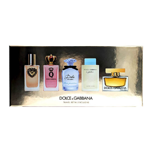 Dolce & Gabbana For Women Eau de Parfum (Devotion + Q + Blue Jasmine + The One) + Eau De Toilette (Light Blue) 4X5ml