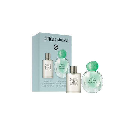 ARMANI 2 PCS SET: ACQUA DI GIO MEN 5 ML EAU DE TOILETTE MINI + ACQUA DI GIOIA 5 ML EAU DE PARFUM MINI