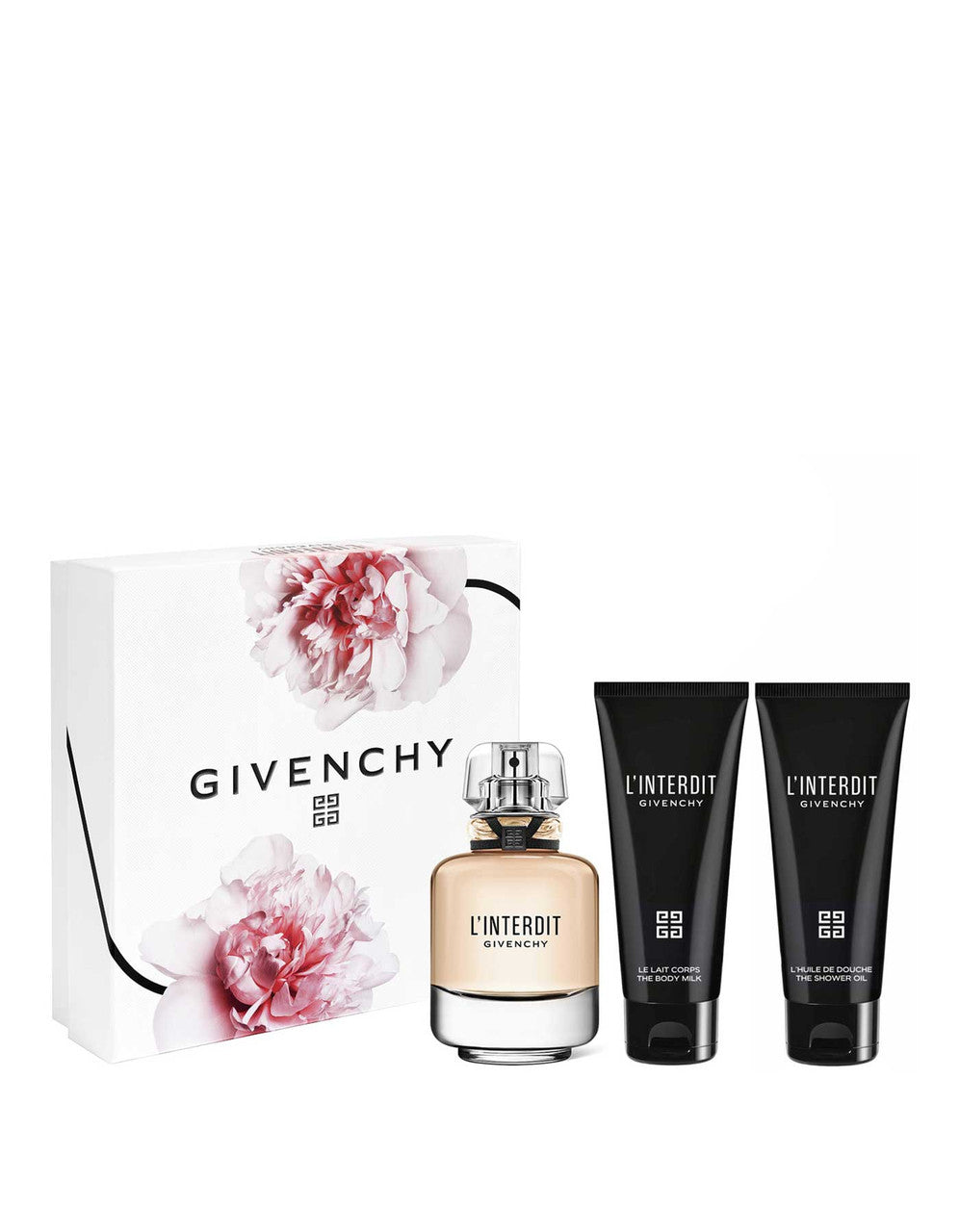 GIVENCHY L'INTERDIT 3 PCS SET:2.7 EAU DE PARFUM SPRAY + 2.5 BODY LOTION + 2.5 SHOWER GEL