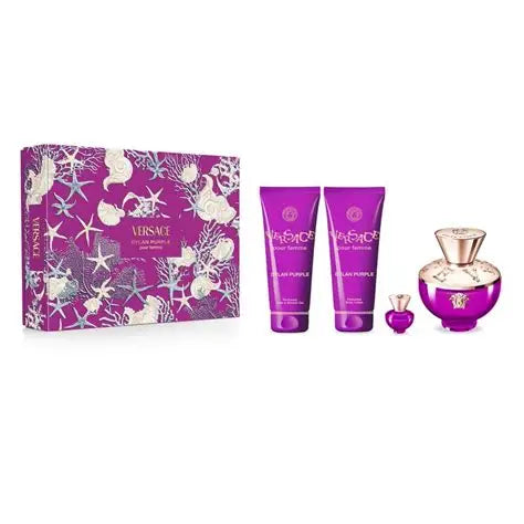 Versace Dylan Purple Eau De Perfume Spray 100ml Set 4 Pieces 2024