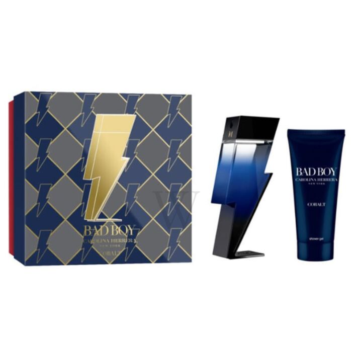 Bad Boy Cobalt 2pc Men Gift Set - 3.4oz EDP + 3.4oz Shower Gel by Carolina Herrera