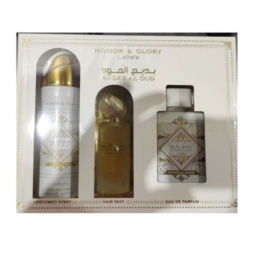 Badee Al Oud Honor And Glory 3 Pcs Gift Set by Lattafa