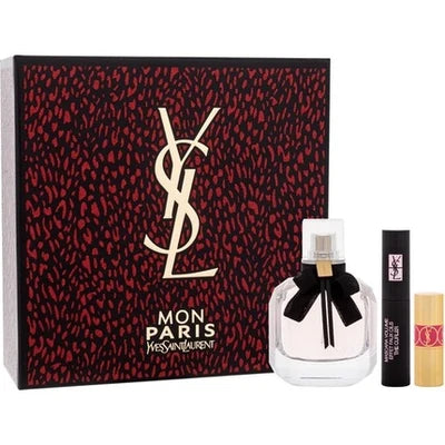 Yves Saint Laurent  Mon Paris 3 Piece Gift Set: Eau De Parfum 50ml - Mascara 2ml - Lipstick