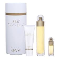 Perry Ellis 360 3.4oz EDT Spray, 0.25oz EDT Spray 3oz Shower Gel Women 3 Pc Gift Set