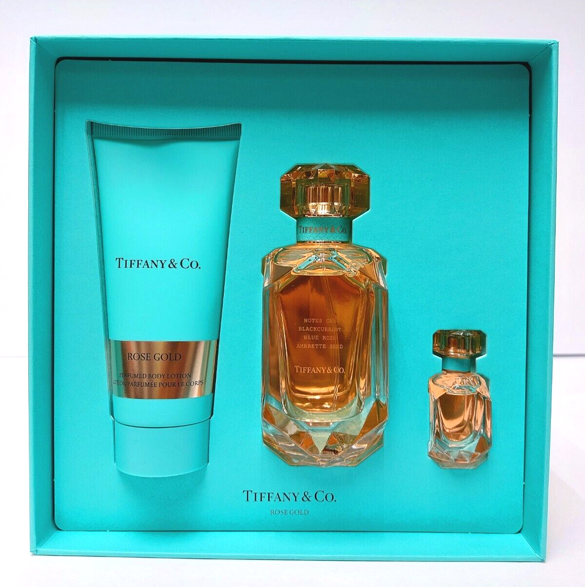 Rose Gold 3pcs Giftset by Tiffany Co for Women EDP 2.5oz + BL 3.3oz + 0.16oz