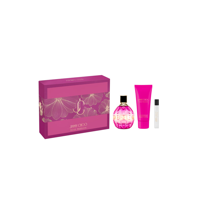 Jimmy Choo Rose Passion Eau De Perfume Spray 100ml Set 3 Pieces