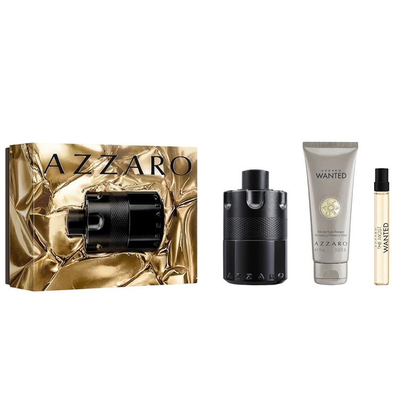 Azzaro The Most Wanted 3.3 Oz Eau De Parfum Spray For Men 3 Pc Set